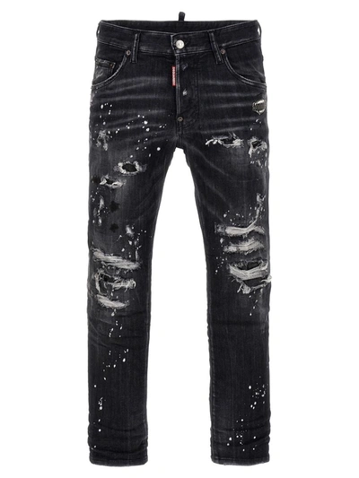 Shop Dsquared2 Jeans Black In White/black