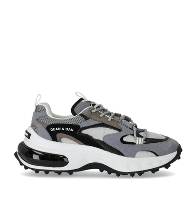 Shop Dsquared2 Sneaker Bubble Grigio Denim In Denim/grey/black