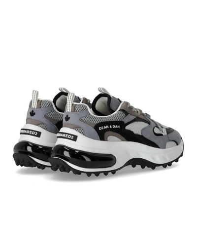 Shop Dsquared2 Sneaker Bubble Grigio Denim In Denim/grey/black