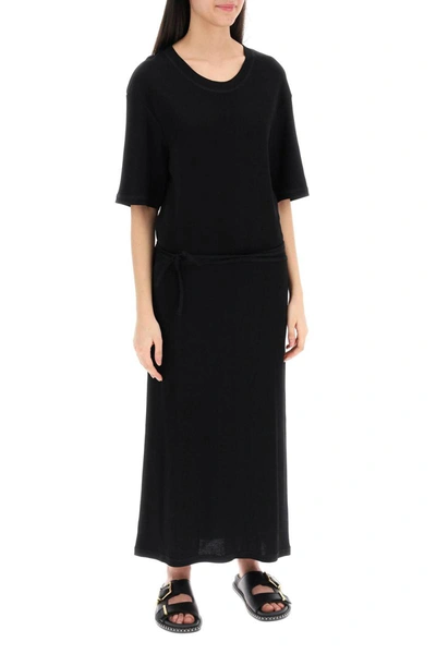 Shop Lemaire Maxi T-shirt Style Dress In Black