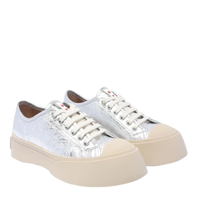 Shop Marni Sneakers In Silver