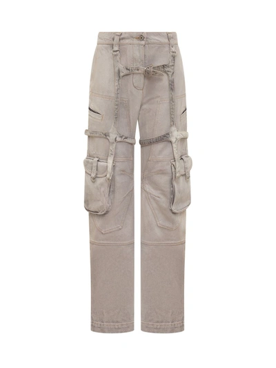 Shop Off-white Jeans With Straps Detail In Pink