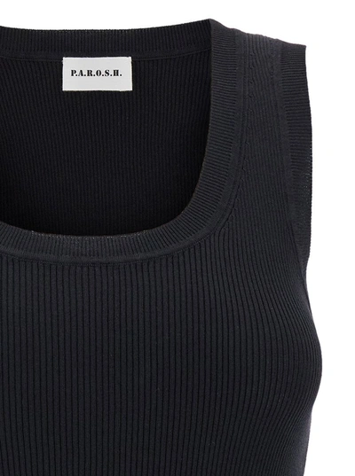 Shop P.a.r.o.s.h . Ribbed Tank Top In Black