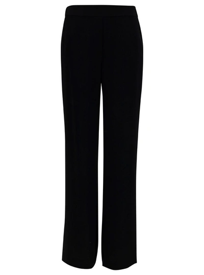 Shop P.a.r.o.s.h Black Loose Pants With Waist-band In Polyamide Woman