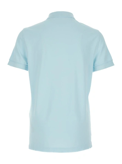 Shop Tom Ford Light-blue Piquet Polo T-shirt In Cotton Man