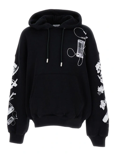 Shop Off-white Scan Arr Over Hoodie In Black
