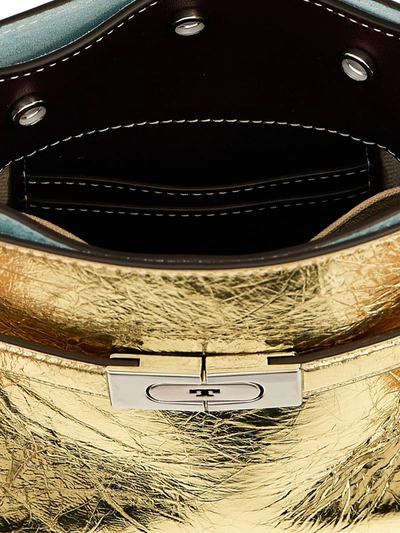 Shop Tory Burch Radziwill Metallic Petite Double 'lee Handbag In Gold