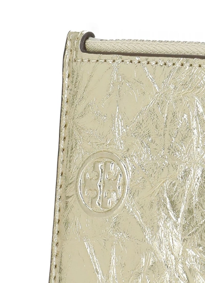 Shop Tory Burch Fleming Leather Card Holder In Gold