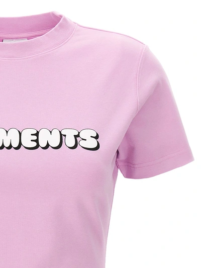 Shop Vetements 'logo' T-shirt In Pink