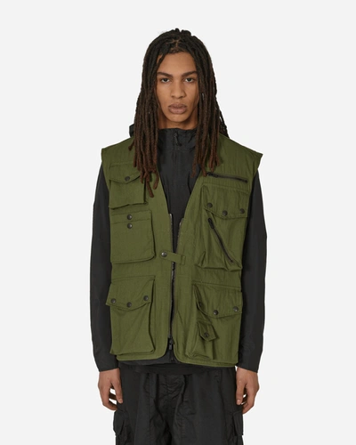 Shop Needles C/n Oxford Cloth Field Vest Olive In Green