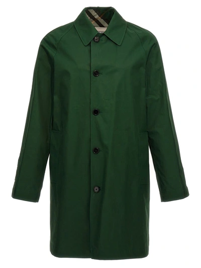 Shop Burberry Medium Reversible Car Coat Check In Green