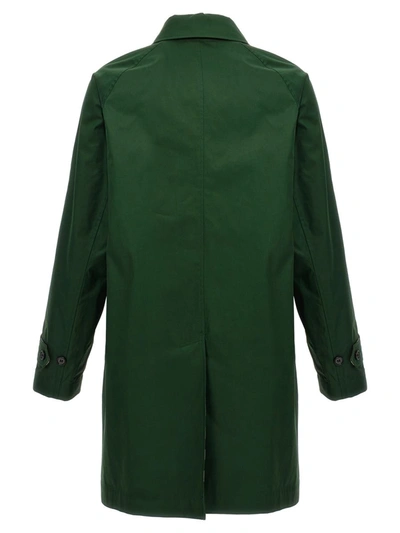 Burberry Reversible Car Coat Check Pattern In Green