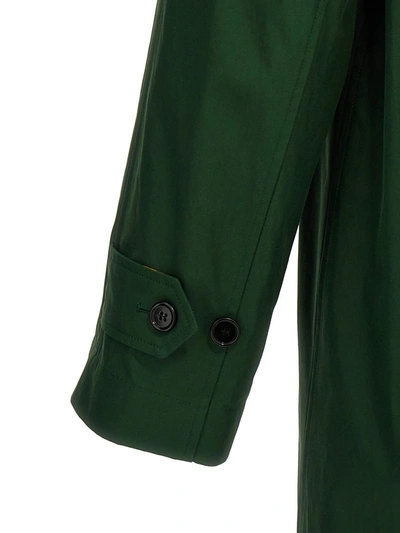 Burberry Reversible Car Coat Check Pattern In Green