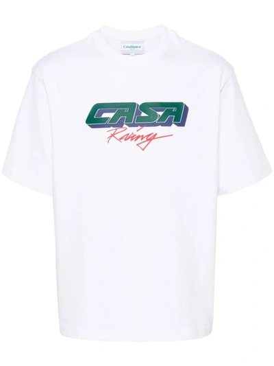 Shop Casablanca T-shirts And Polos In Heavy White Jersey