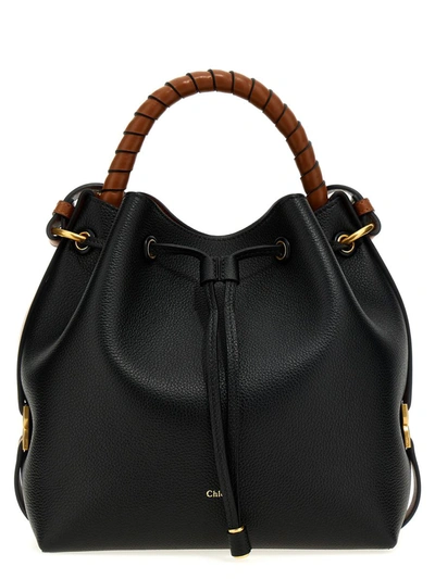 Shop Chloé Leather Bucket Bag In Black
