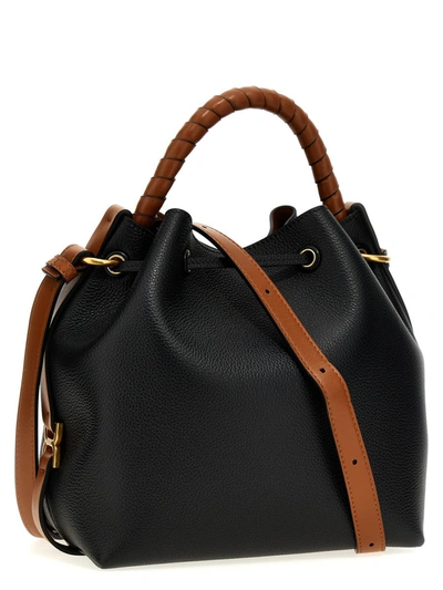 Shop Chloé Leather Bucket Bag In Black