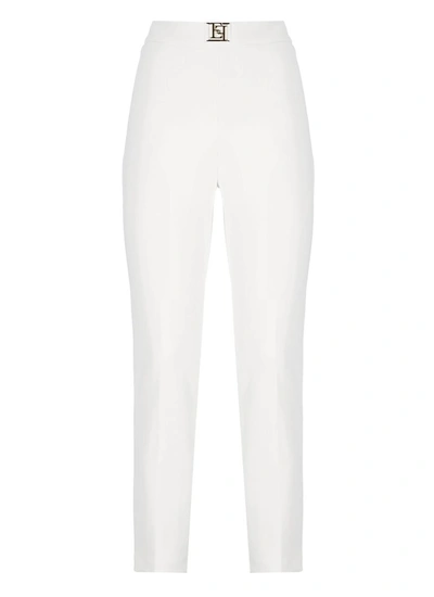 Shop Elisabetta Franchi Trousers White