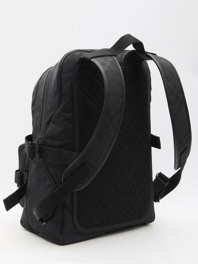 Shop Burberry Jacquard Check Backpack In Black