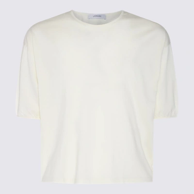 Shop Lemaire White Cotton T-shirt In Yellow