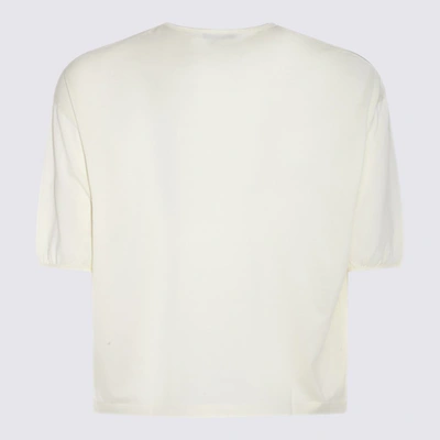 Shop Lemaire White Cotton T-shirt In Yellow