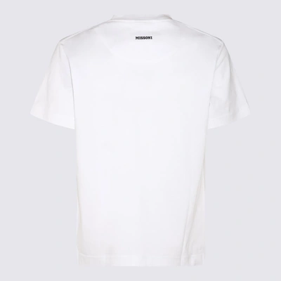 Shop Missoni White Multicolour Cotton T-shirt In White Base Green Brown