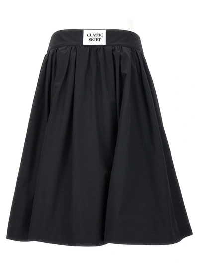 Moschino Black Jewel Button Nylon Blend Skirt In Black