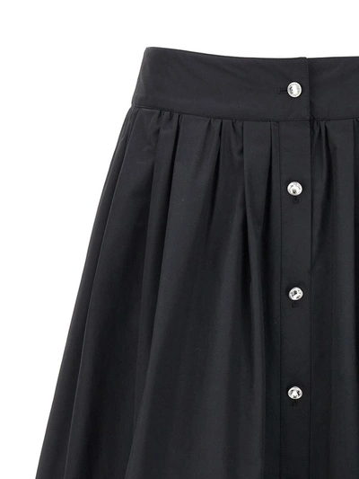 Moschino Black Jewel Button Nylon Blend Skirt In Black