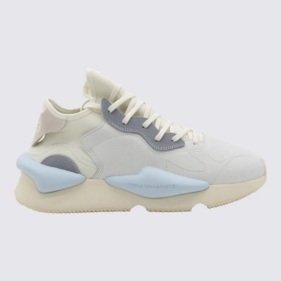 Shop Y-3 Adidas Blue And White Leather Sneakera In Off White/cream White/ice Blue
