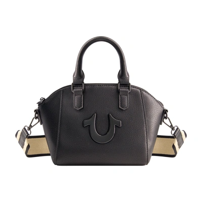 True Religion Logo Strap Mini Satchel In Black