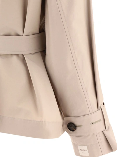 Shop Max Mara The Cube Double-breasted Trench Coat In Beige