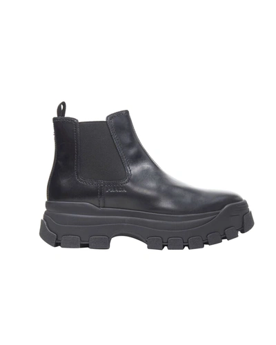 Shop Prada New  2019 Pull Up Black Leather Monolith Chunky Lug Sole Boot