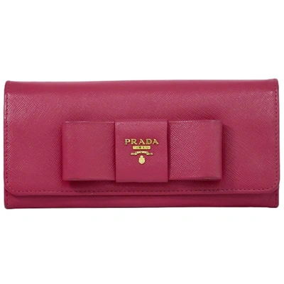 Shop Prada Saffiano Leather Wallet () In Pink