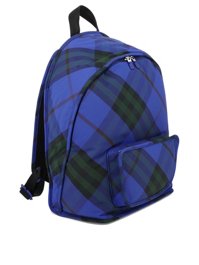 Shop Burberry "shield" Backpack In Blue