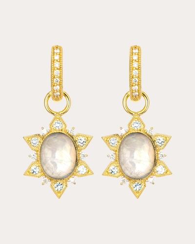 Shop Jude Frances Women's Moroccan Moonstone Sunburst Earring Charms In Gold