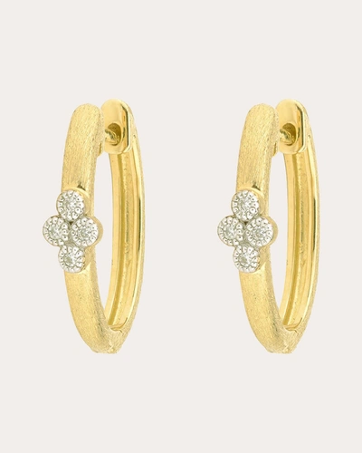 Shop Jude Frances Women's Provence Single Quad Diamond Oval Hoop Earrings In Gold