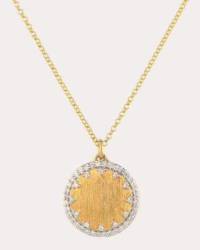 Shop Jude Frances Women's Provence Small Pavé Disc Pendant Necklace In Gold
