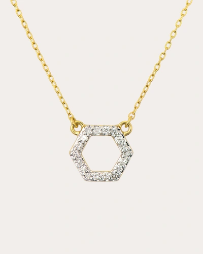 Shop Jude Frances Women's Petite Hexagon Diamond Pendant Necklace In Gold
