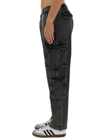 Shop Amish Double Cargo Pants In Grey
