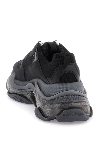 Shop Balenciaga 'triple S Clear Sole' Sneakers In Black