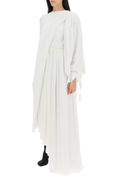 Shop Balenciaga All In Draped Maxi Dress In White