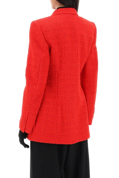 Shop Balenciaga Hourglass Tweed Jacket In Red