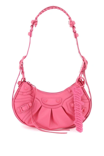 Shop Balenciaga Latex Nappa Leather Le Cagole Xs Bag In Pink