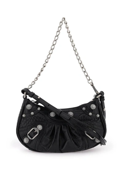 Shop Balenciaga Mini Bag Le Cagole With Strass Studs In Black