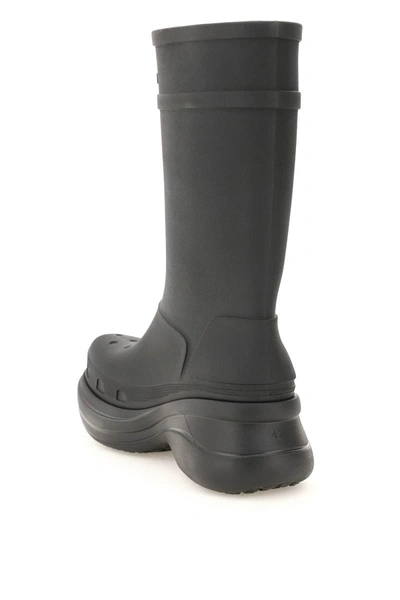 Shop Balenciaga Rubber Crocs Boots In Black