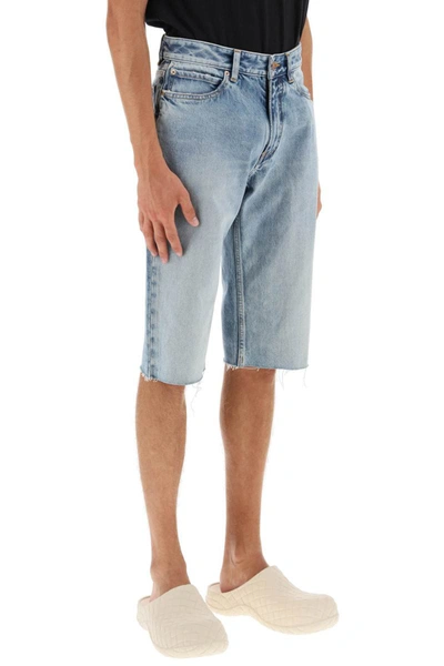 Shop Balenciaga Slim Fit Denim Shorts In Blue