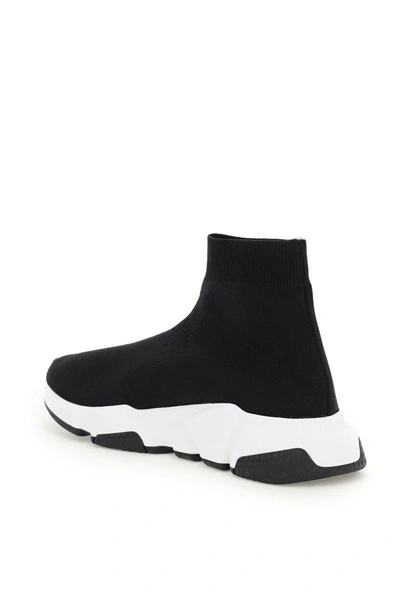 Shop Balenciaga Stretch Knit Speed Sneakers In Black