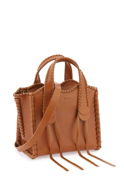 Shop Chloé Chloe' 'mony' Small Tote Bag In Brown