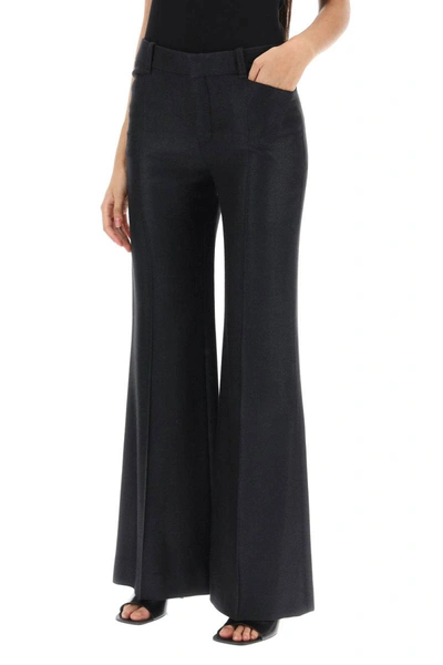 Shop Chloé Chloe' Silk And Wool Pants In Black