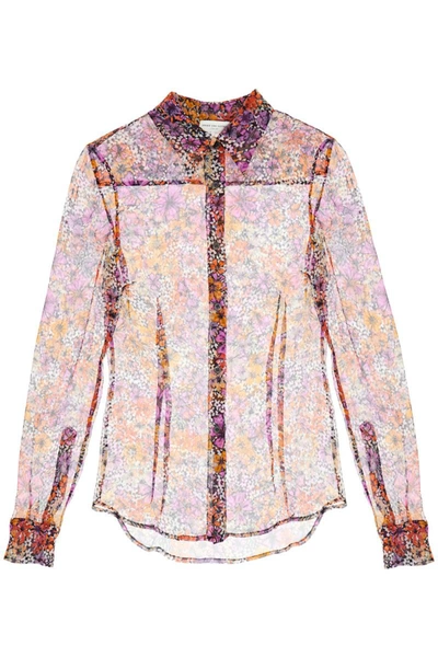 Shop Dries Van Noten 'cloudy' Silk Chiffon Shirt In Multicolor