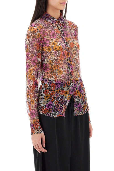 Shop Dries Van Noten 'cloudy' Silk Chiffon Shirt In Multicolor